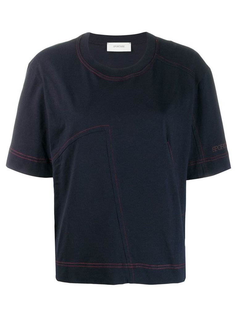 Sportmax contrast stitch T-shirt - Blue