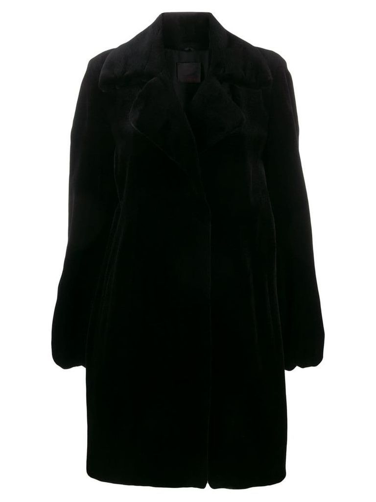 Liska wide lapel coat - Black