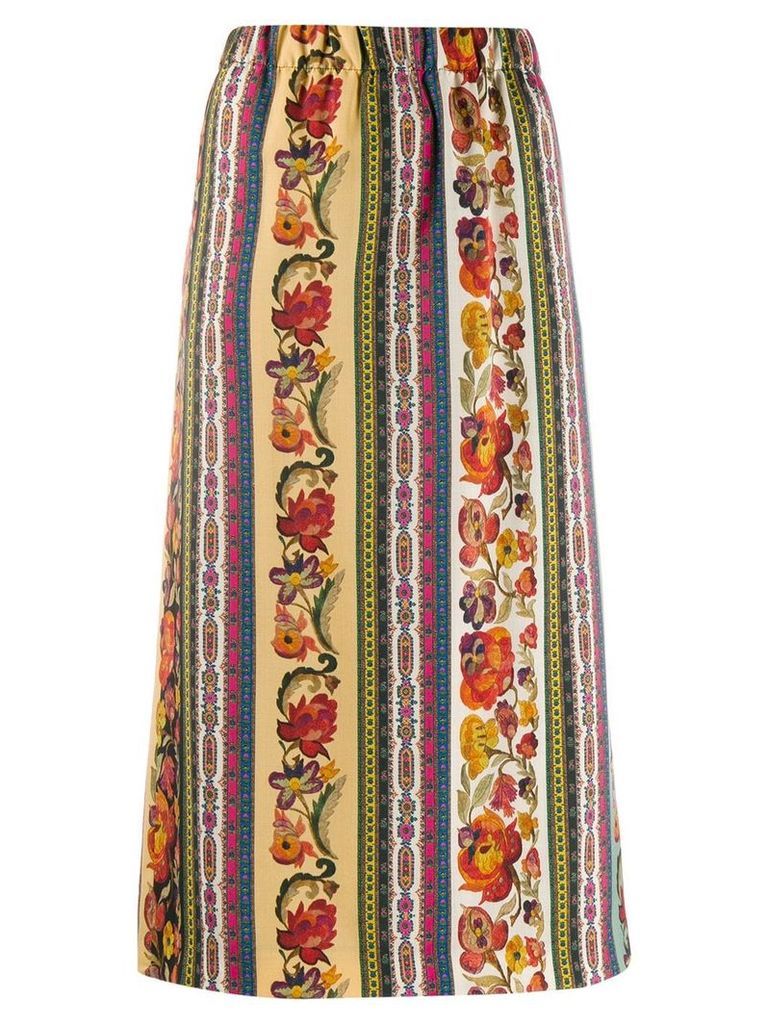 Etro floral pencil skirt - NEUTRALS