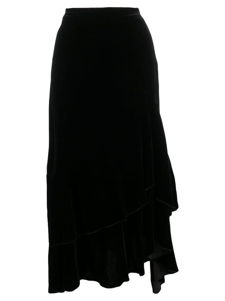 In The Mood For Love Adriana velur asymmetric skirt - Black