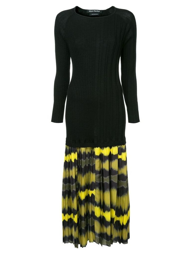 Wynn Hamlyn ripple pleat dress - Black