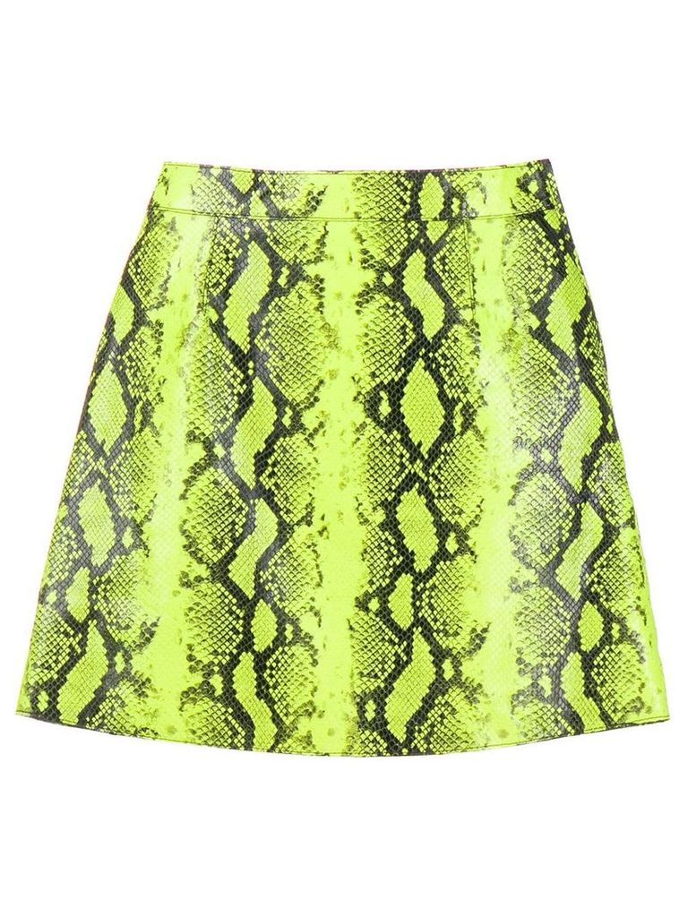 Off-White snake-look A-line skirt - Yellow