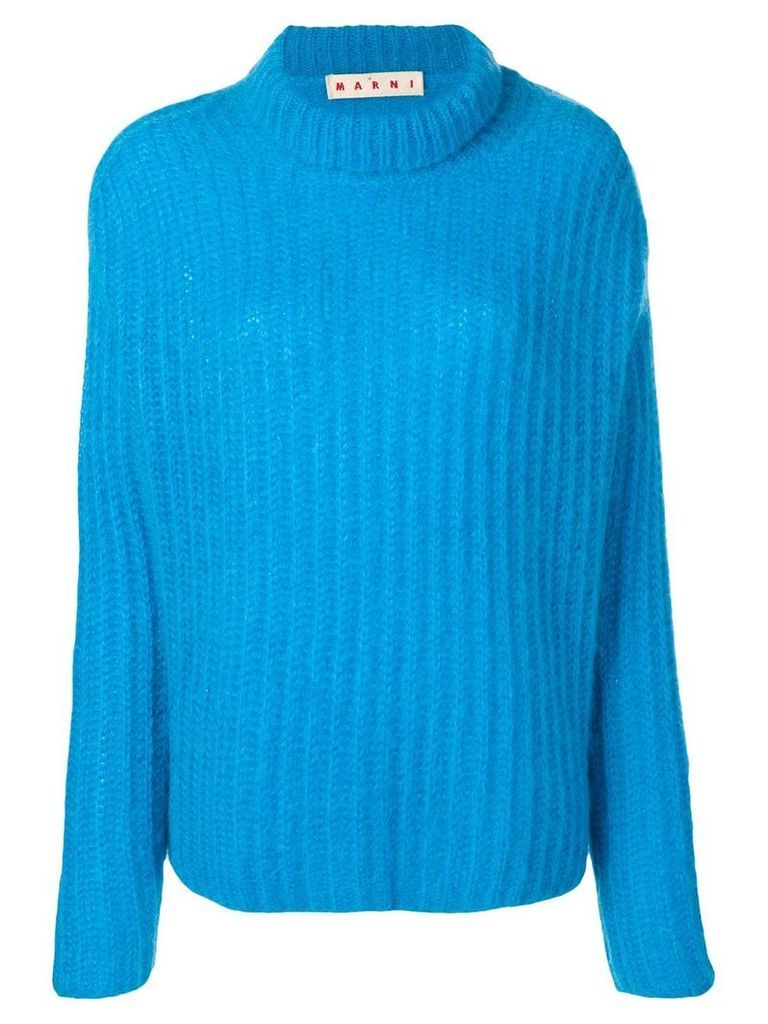 Marni ribbed chunky knit jumper - Blue