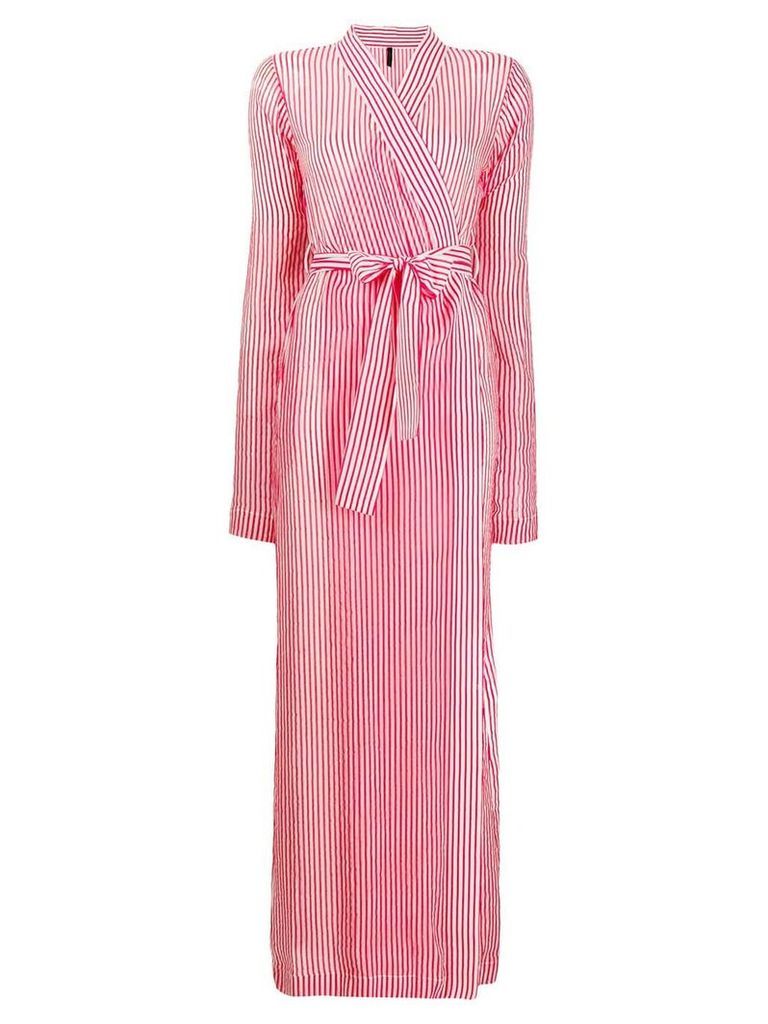 Unravel Project transparent striped robe dress - Red