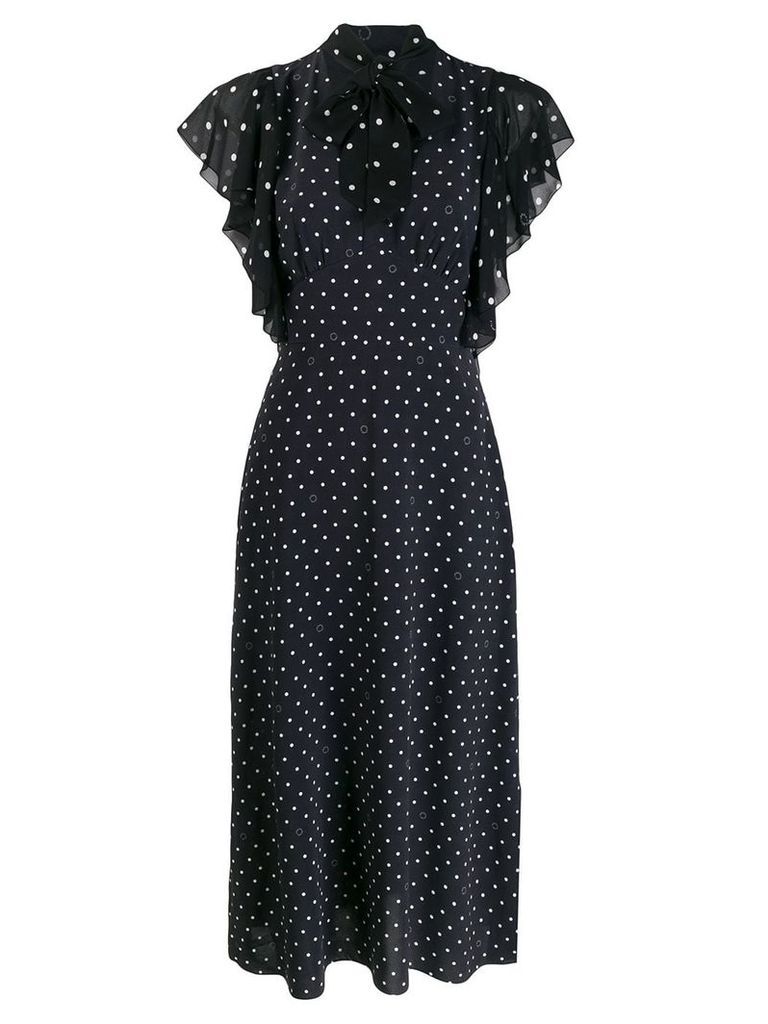 Karl Lagerfeld pussy bow dotted dress - Black