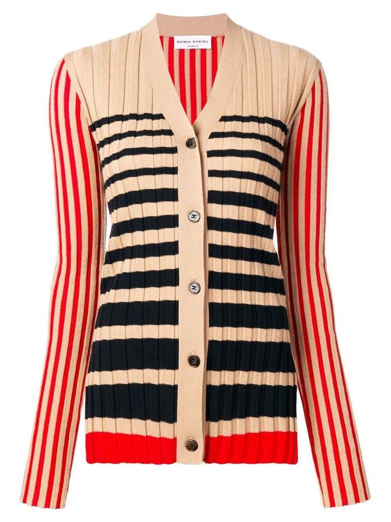 Sonia Rykiel striped knit cardigan - NEUTRALS