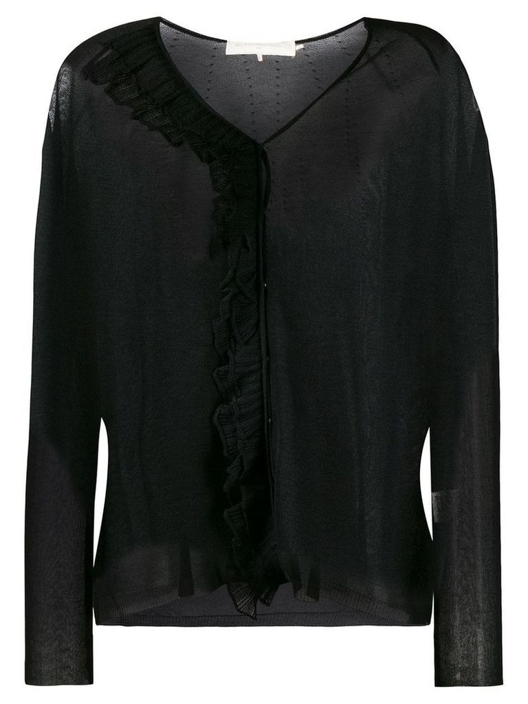 L'Autre Chose semi-sheer knitted top - Black