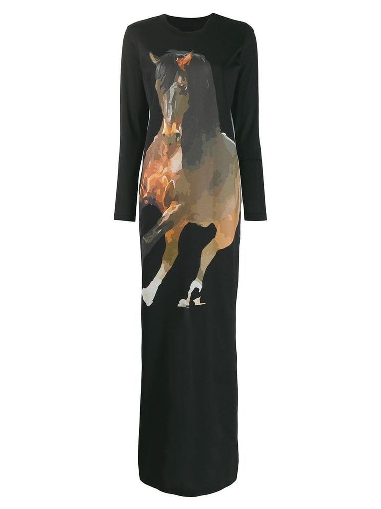 Marques'Almeida long horse graphic shirt dress - Black