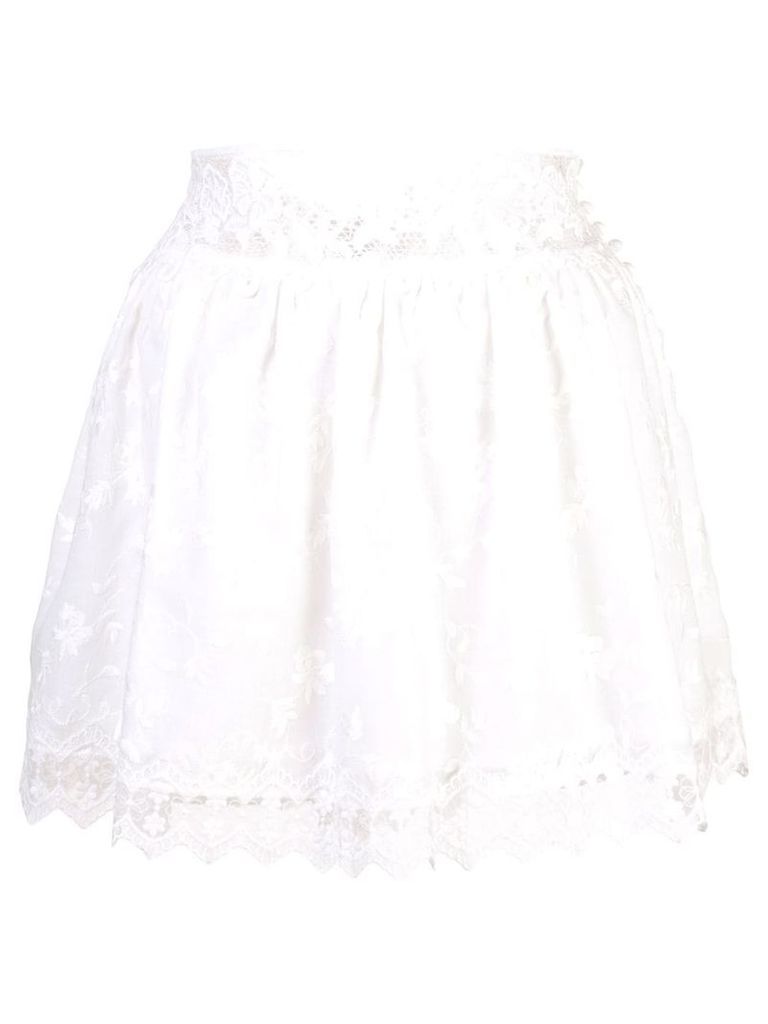 Alexis Bello embroidered skirt - White