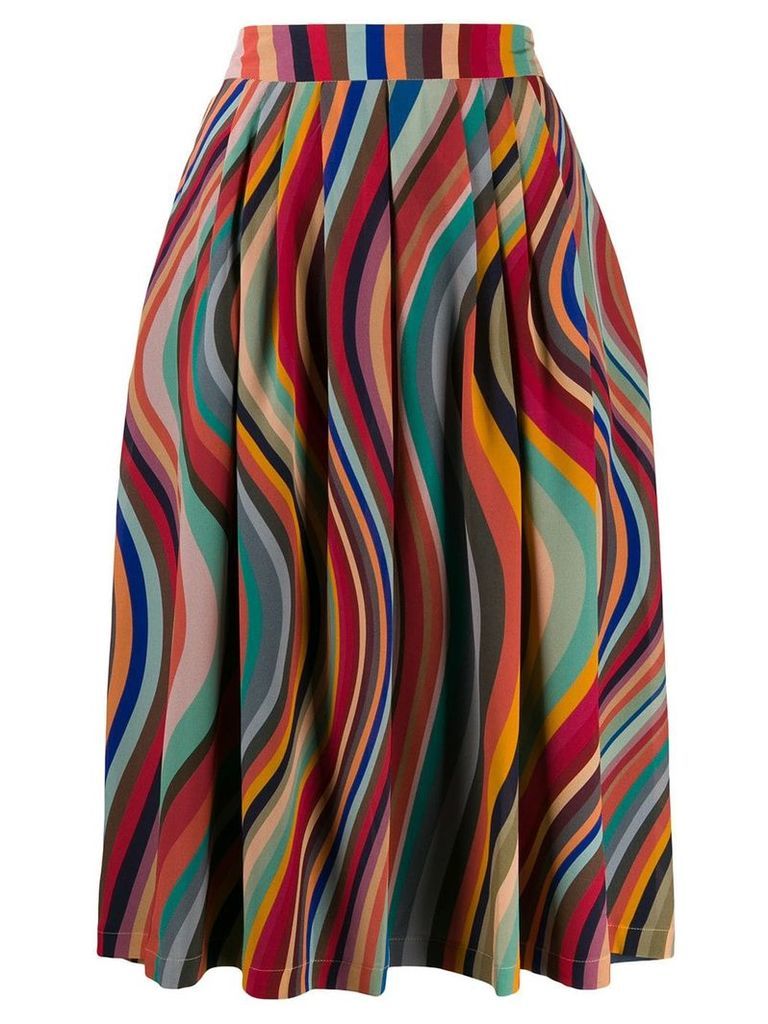 PS Paul Smith pleated wave pattern skirt - Red