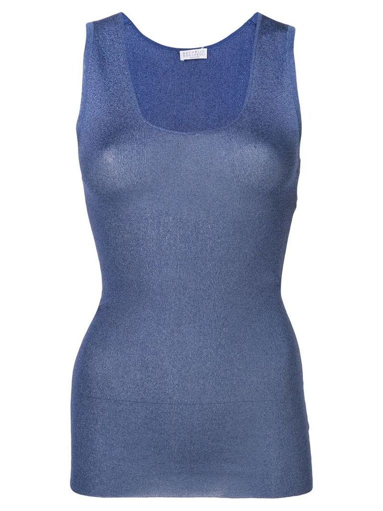 Brunello Cucinelli knitted tank top - Blue