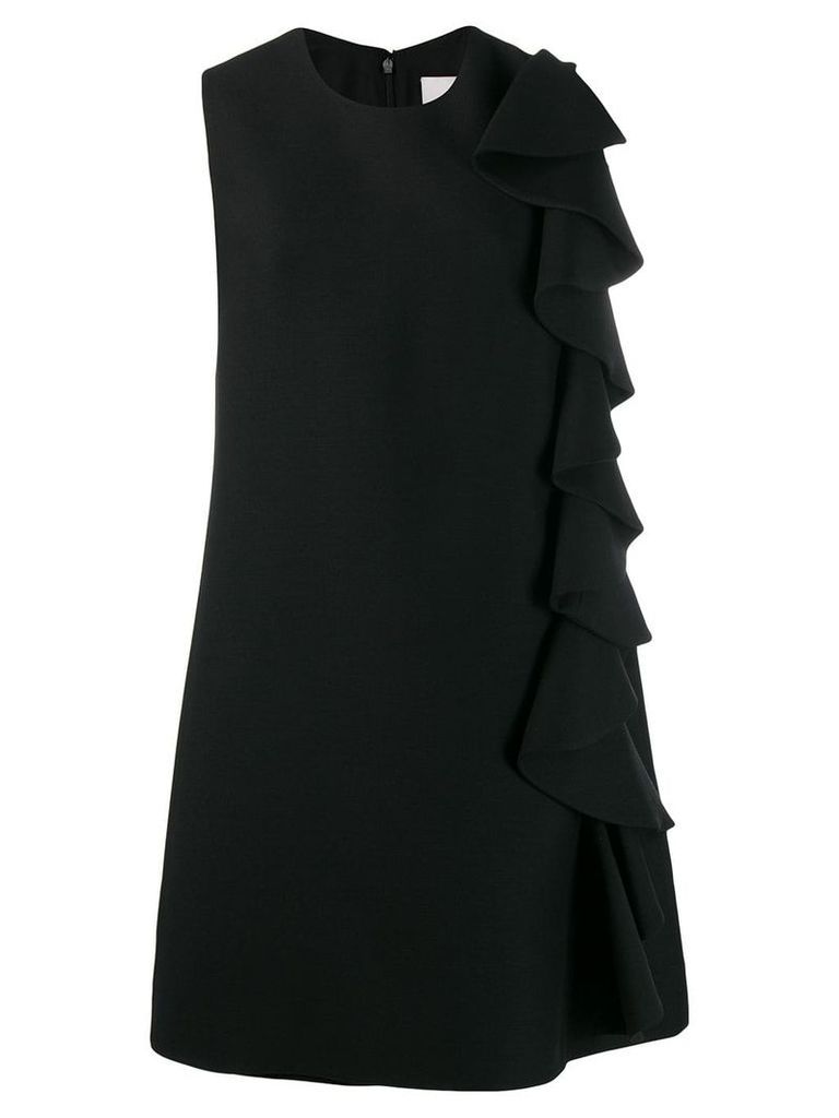 Valentino ruffle detail shift dress - Black