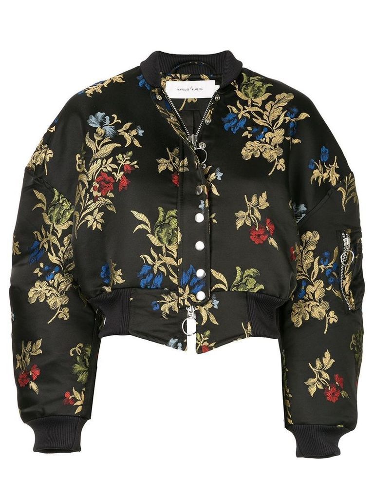 Marques'Almeida floral print bomber jacket - Black