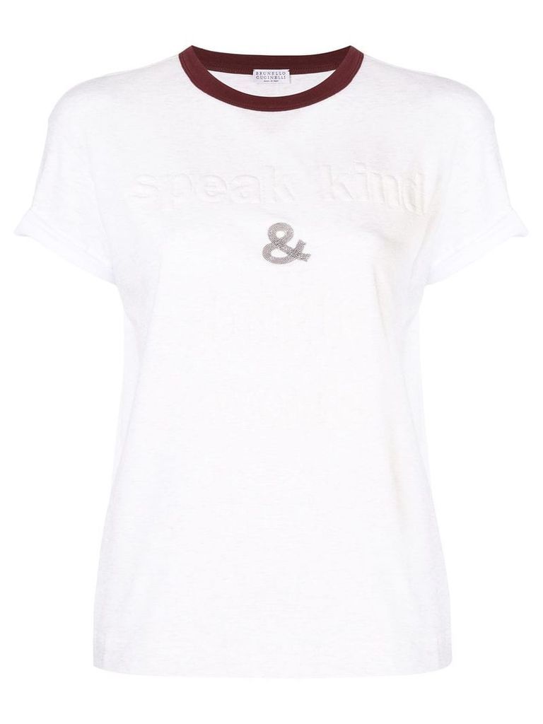 Brunello Cucinelli contrast collar T-shirt - White