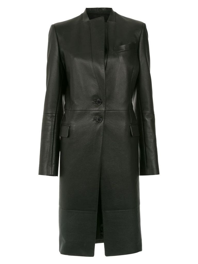 Gloria Coelho leather trench coat - Black