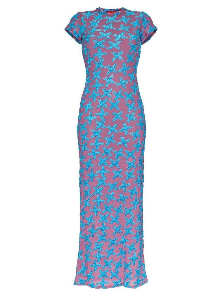 Eckhaus Latta velvet and mesh maxi dress - Multicolour