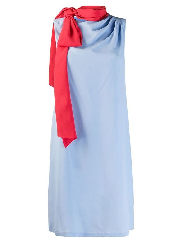 L'Autre Chose tie neck shift dress - Blue
