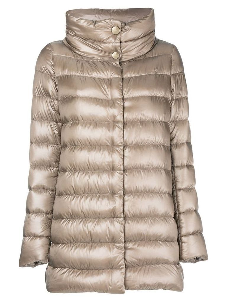 Herno funnel-neck padded coat - NEUTRALS