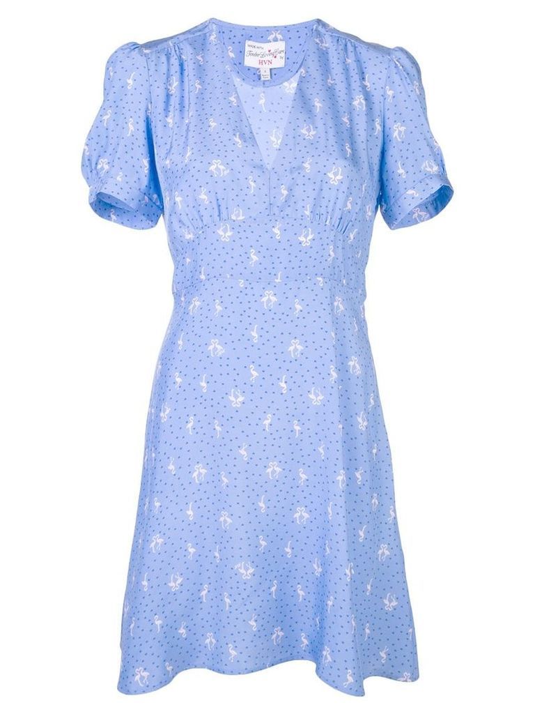 HVN Paula V-neck dress - Blue