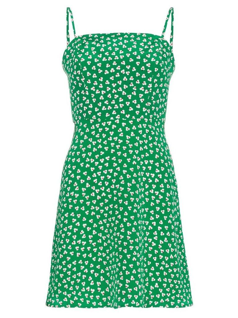 HVN Nora floral print mini dress - Green