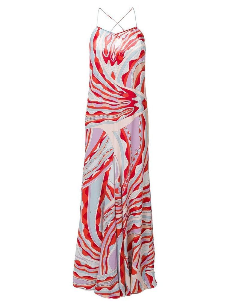 Emilio Pucci Burle Print Flared Maxi Dress - PINK