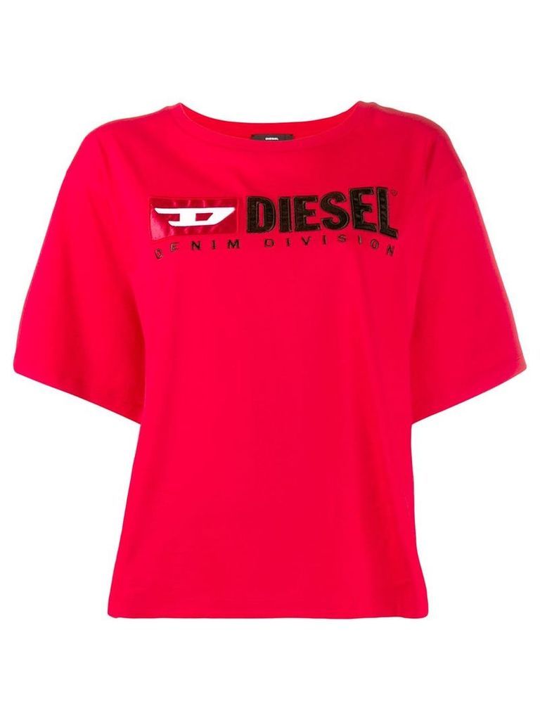 Diesel contrast logo T-shirt - Red