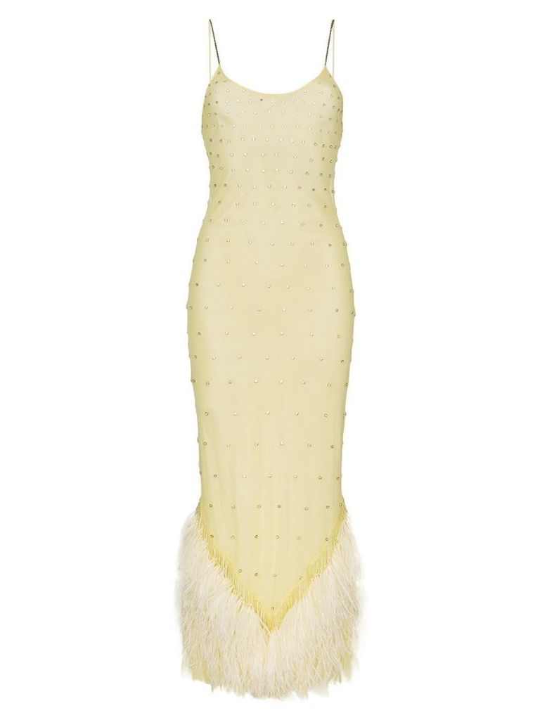The Attico feather hem slip dress - Yellow
