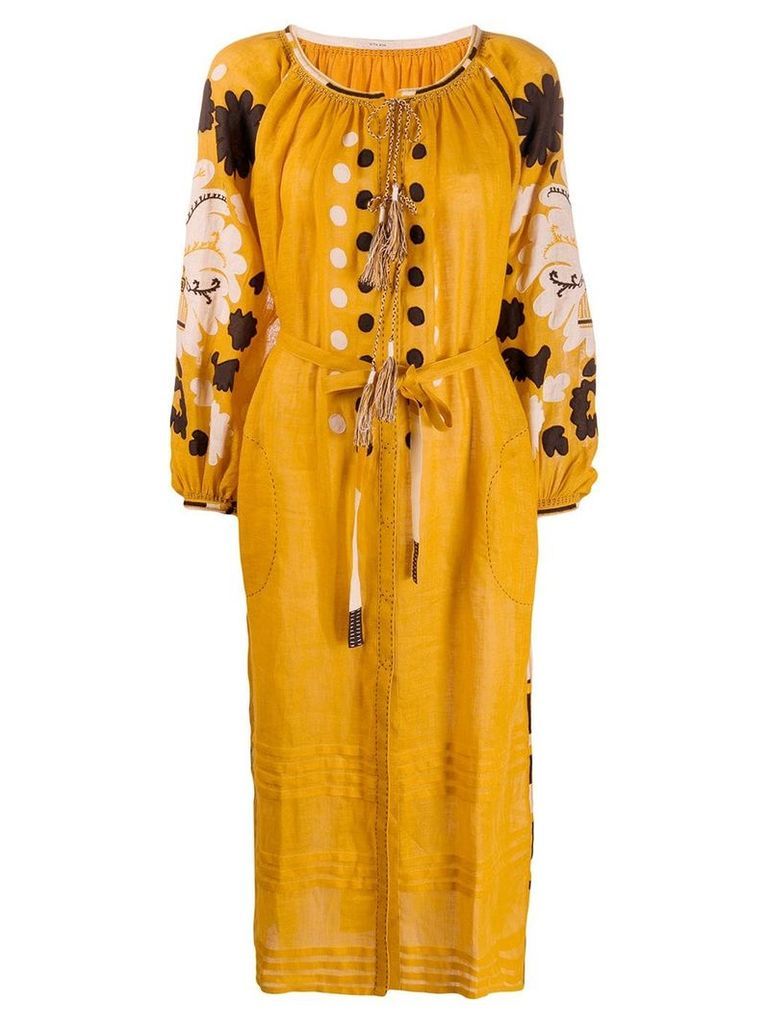 Vita Kin embroidered midi dress - Yellow