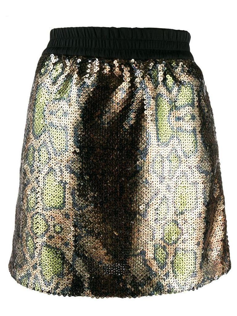 Nº21 snake print sequin skirt - Green