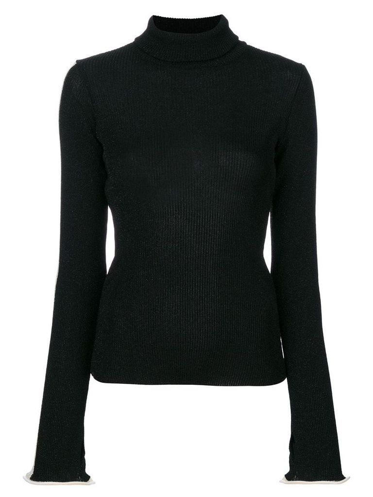 Ssheena ribbed roll neck sweater - Black