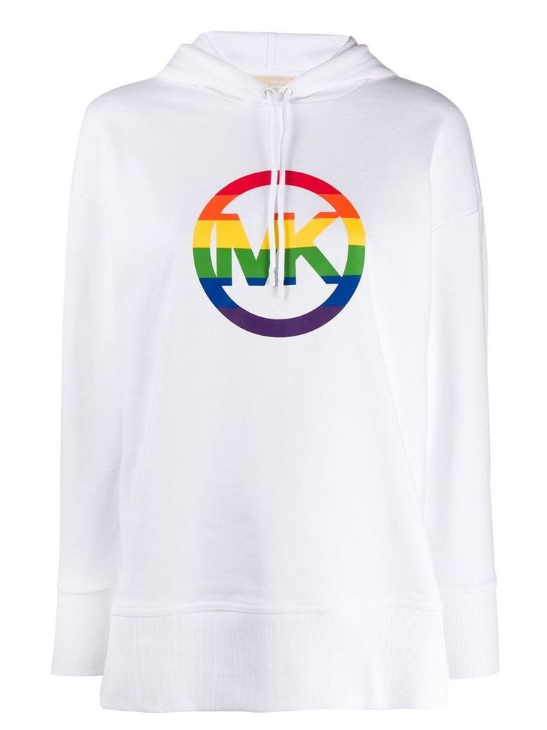 Michael Michael Kors rainbow logo hoodie - White