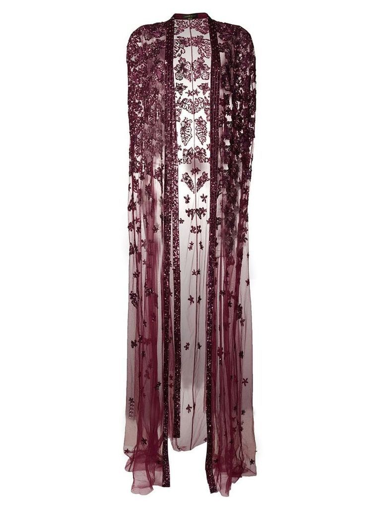 Zuhair Murad lace embellished cape - PINK
