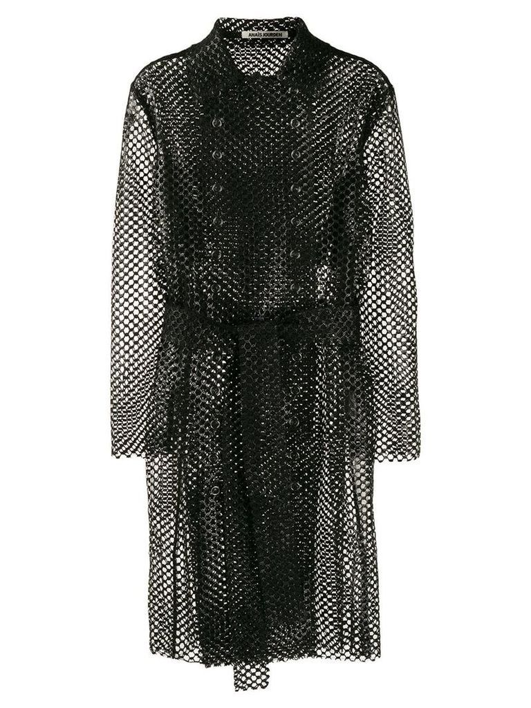 Jourden mesh design trench coat - Black