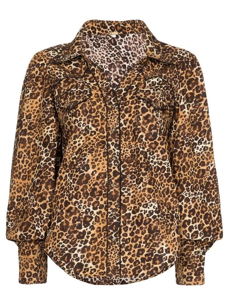 Johanna Ortiz leopard print blouse - Brown