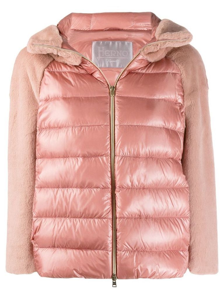 Herno hooded puffer jacket - PINK