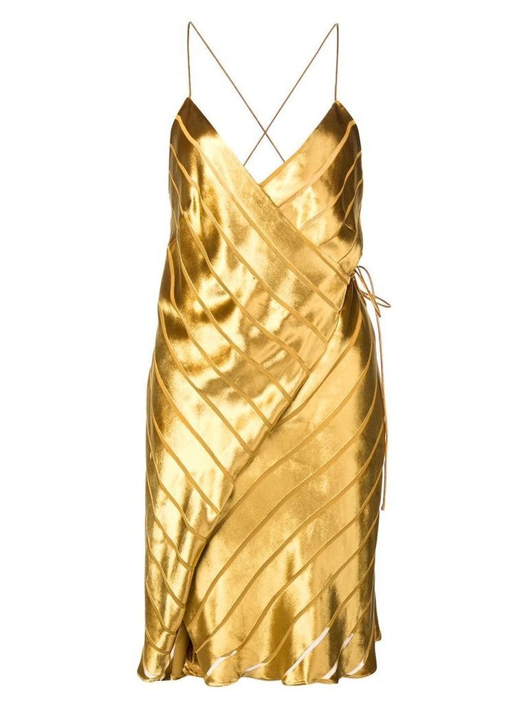 Michelle Mason strappy wrap mini dress - Gold