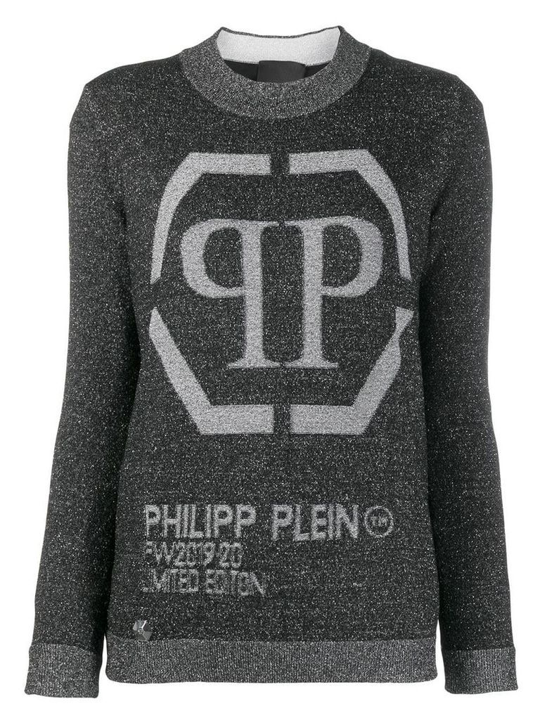 Philipp Plein logo lurex jumper - Black