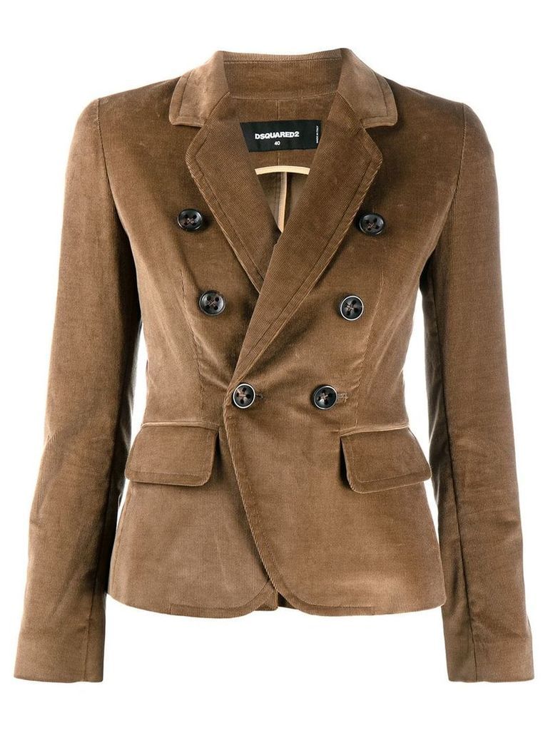 Dsquared2 double-breasted corduroy blazer - NEUTRALS