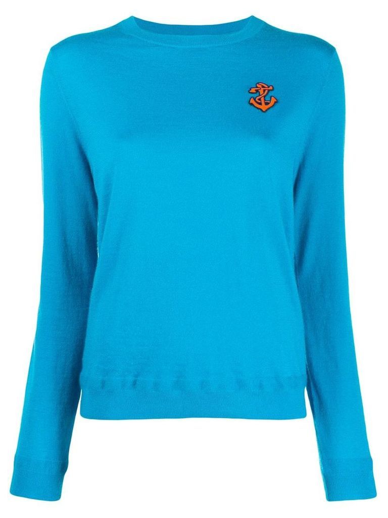Chinti and Parker anchor embroidered sweater - Blue
