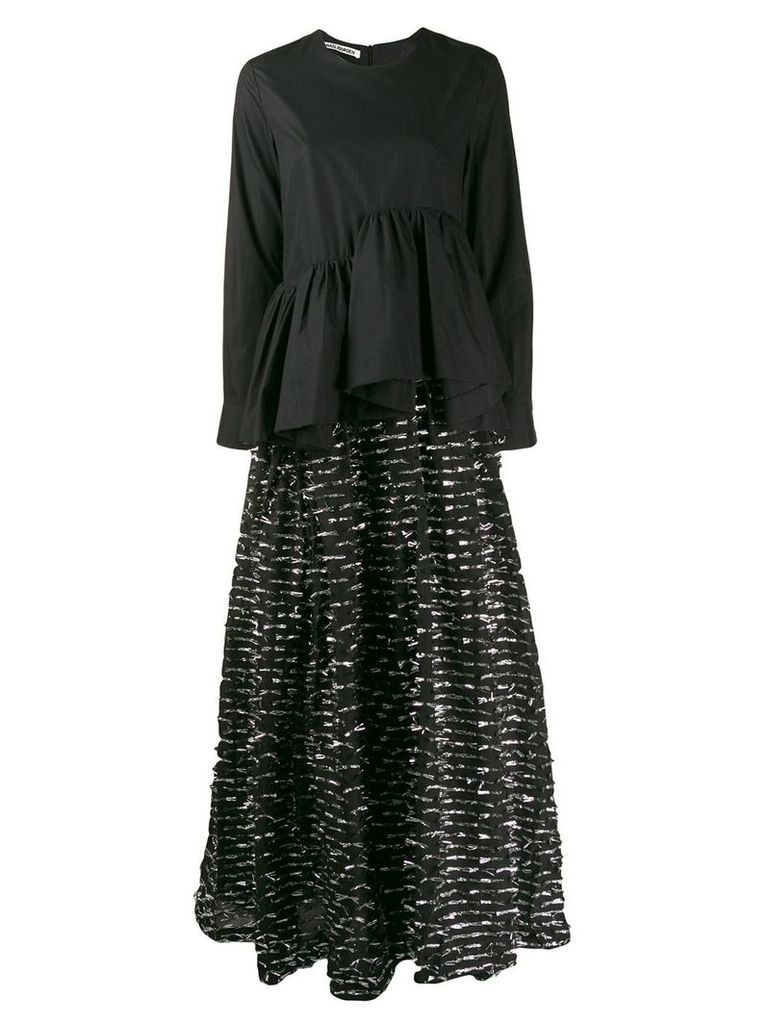 Jourden asymmetric shirt evening dress - Black