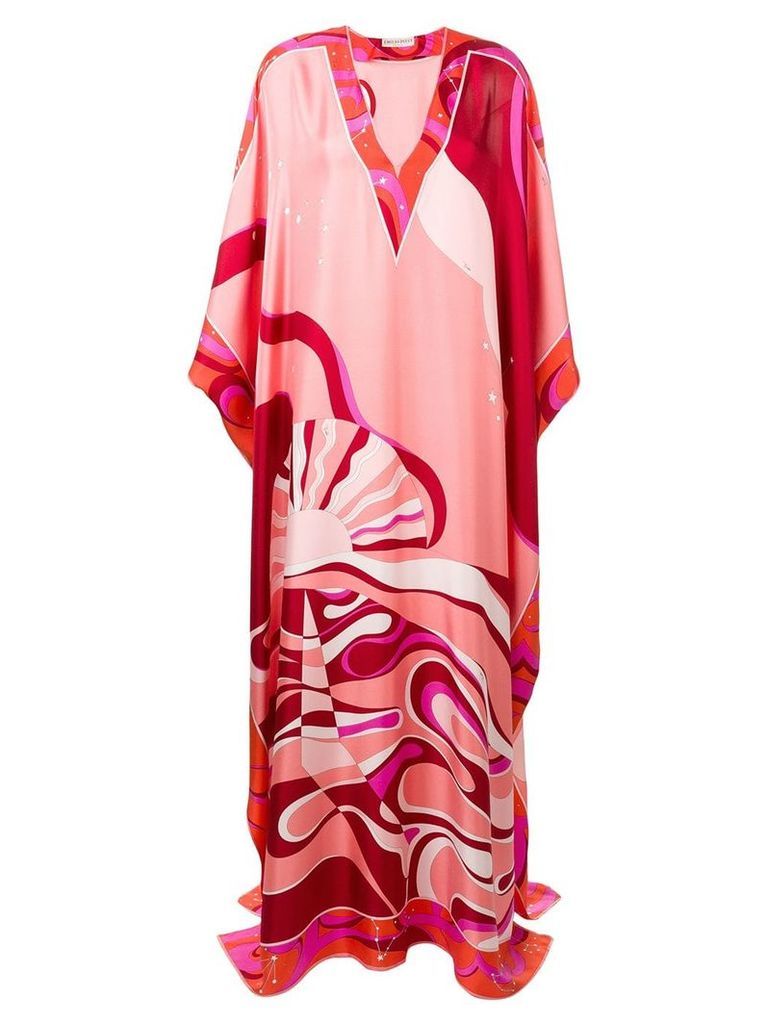 Emilio Pucci Copacabana Print Silk Kaftan Dress - PINK