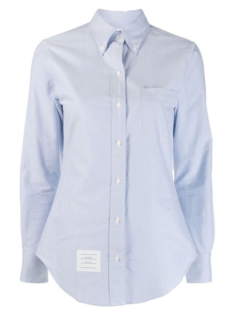 Thom Browne sequinned-anchor button-down shirt - Blue