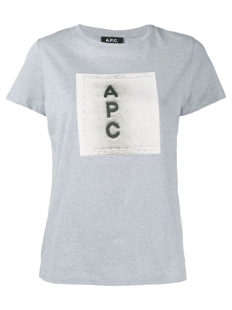 A.P.C. contrast logo T-shirt - Grey