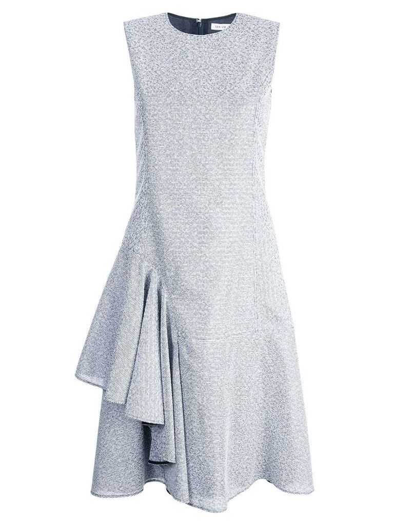 Adeam forml midi dress with side ruffle - White