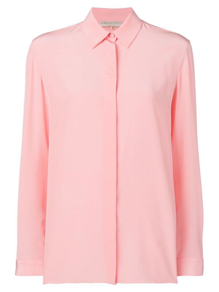 Emilio Pucci Long Sleeved Silk Shirt - PINK