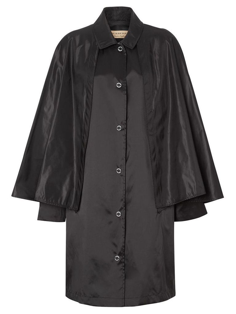 Burberry cape detail belted coat - Black