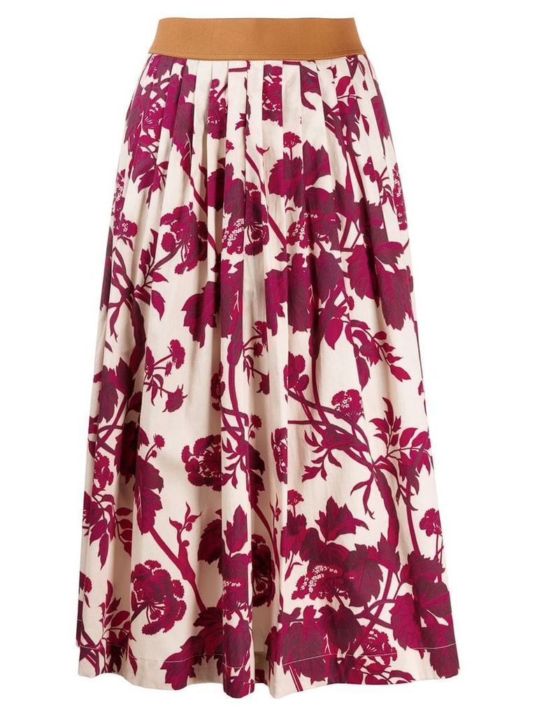 Antonio Marras pleated floral print skirt - NEUTRALS