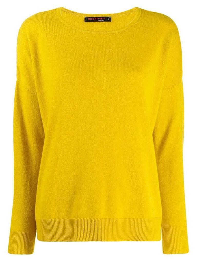 Incentive! Cashmere drop shoulder jumper - Yellow