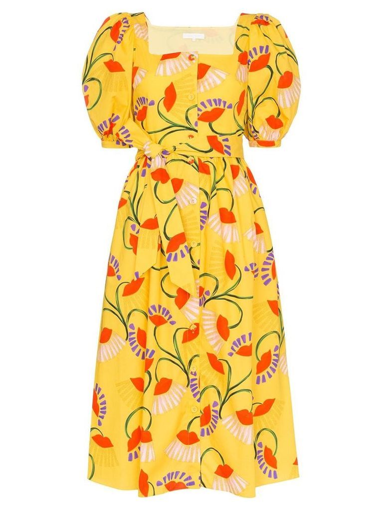 Borgo De Nor floral print midi-dress - Yellow
