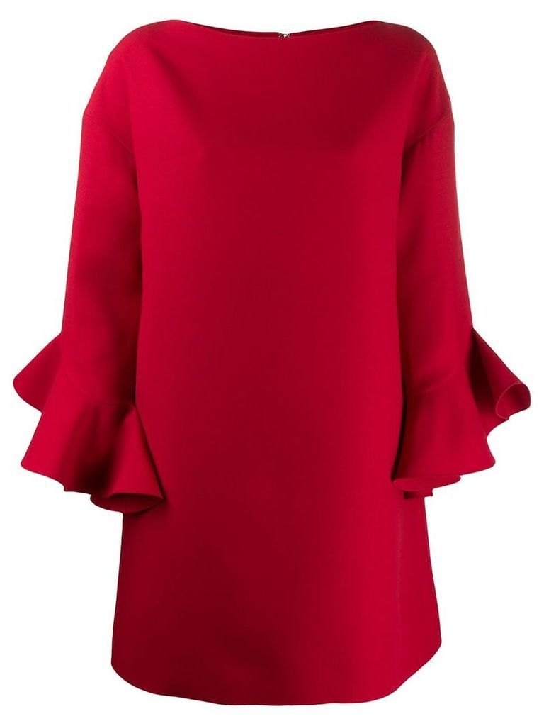 Valentino trumpet-sleeve shift dress - Red